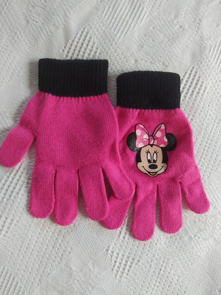 Pembe Minnie Nakışlı Kız Eldiveni - Görsel 2