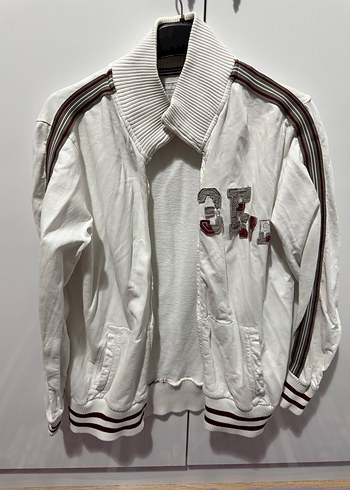 Diğer Retro Beyaz Bomber Ceket Fermuari Bozuk