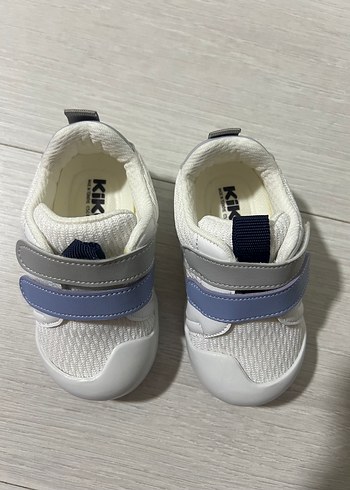 21 Beden Erkek Çocuk Beyaz Gri Cırt Cırtlı Spor Ayakkabı