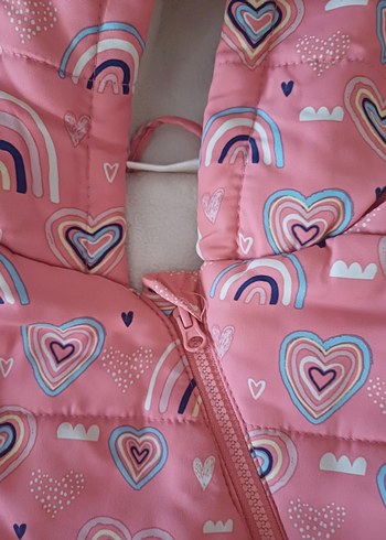 Kız Bebek Pembe Desenli Kürklü Tulum - Görsel 3