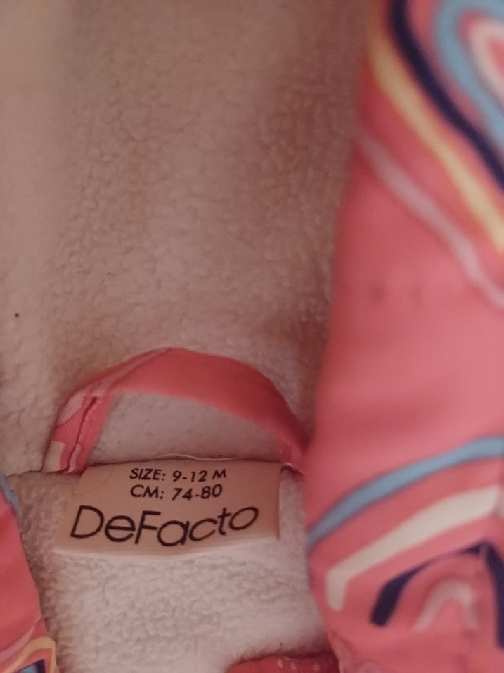 Kız Bebek Pembe Desenli Kürklü Tulum - Görsel 5