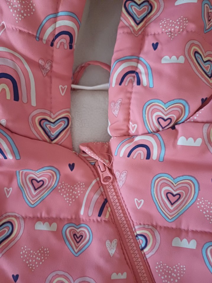 Kız Bebek Pembe Desenli Kürklü Tulum - Görsel 3