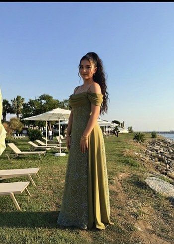 Bohem Uzun Kayık Yaka Drapeli Kadın Elbise - Görsel 3