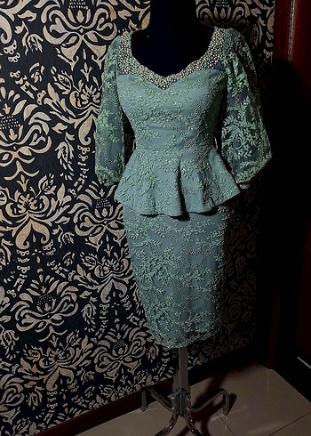 Şık İki Parça Dantelli Peplum Takım - 38 Beden Ithal - Görsel 6