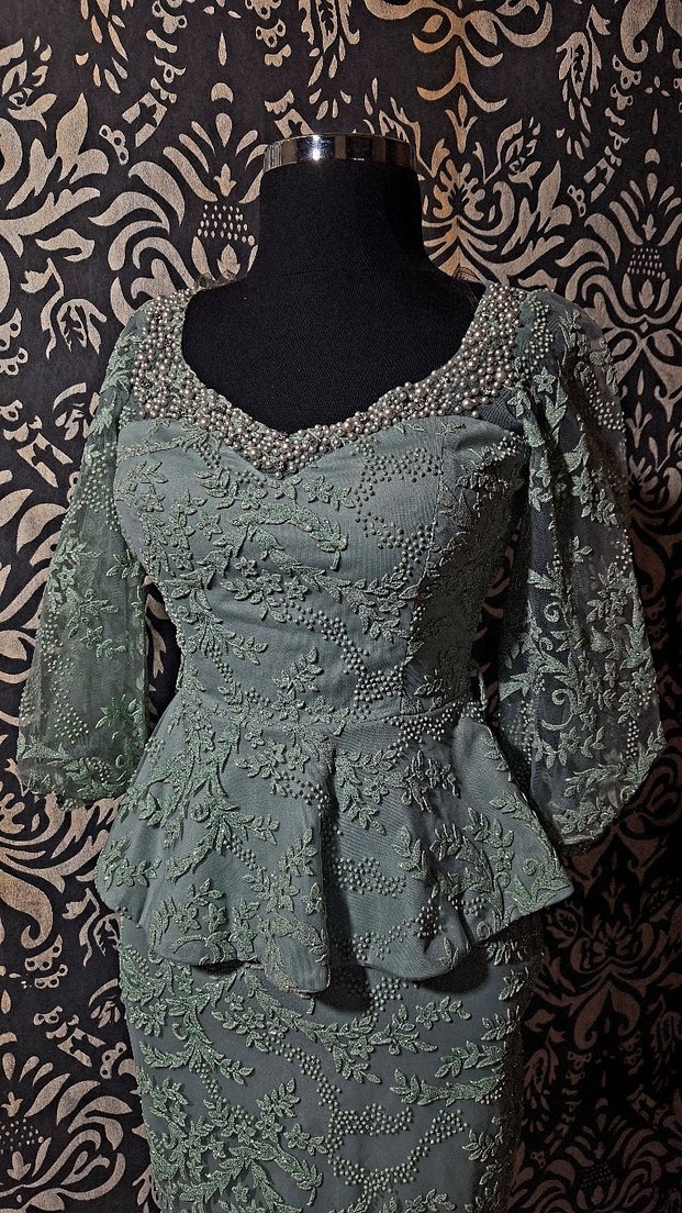 Şık İki Parça Dantelli Peplum Takım - 38 Beden Ithal - Görsel 5