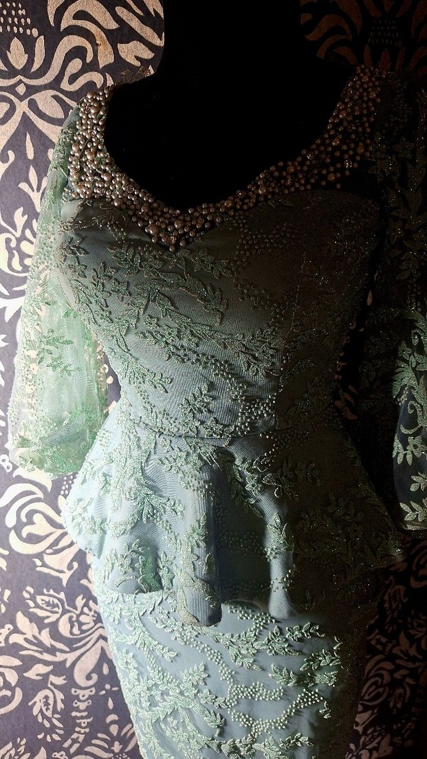 Şık İki Parça Dantelli Peplum Takım - 38 Beden Ithal - Görsel 3