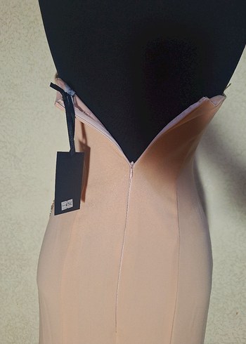 Bej Payetli Uzun Abiye Elbise - Görsel 6