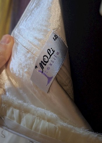 Beyaz Drapeli Uzun Abiye Elbise - Görsel 6