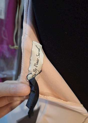 İşlemeli Bej Uzun Abiye Elbise - Görsel 7