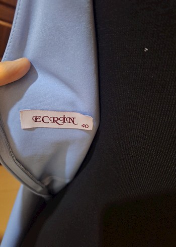 Mavi V Yakalı Uzun Abiye Elbise - Görsel 4