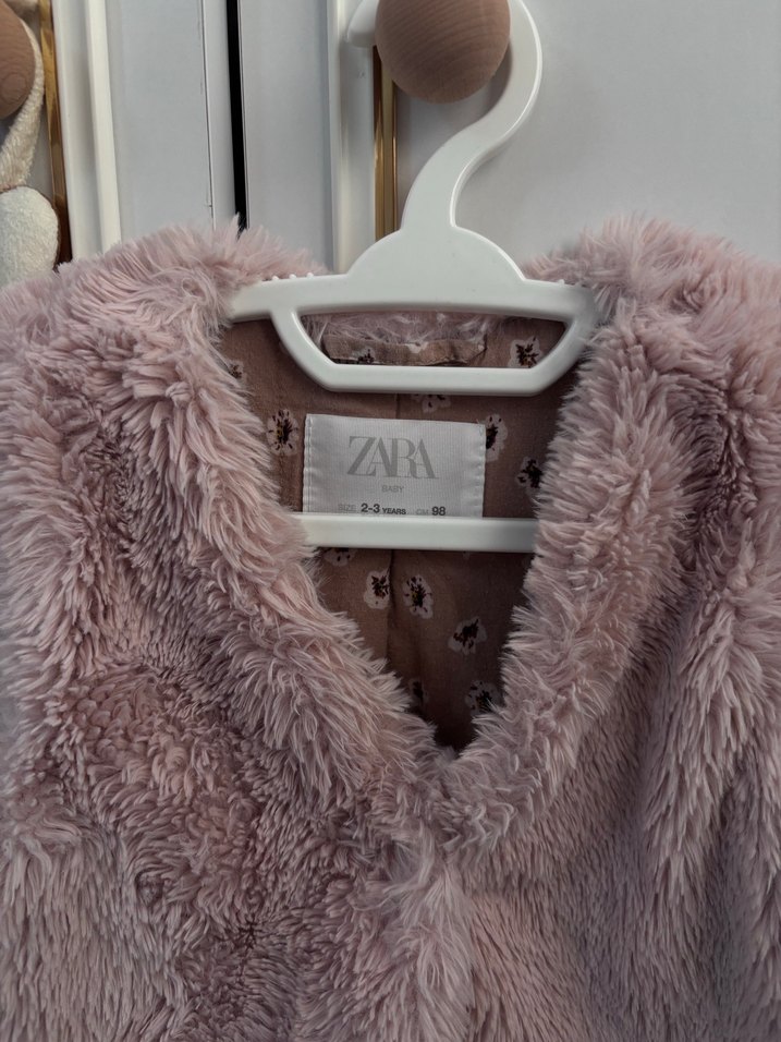 Kız Çocuk Peluş Yelek Pembe V Yaka - Görsel 3