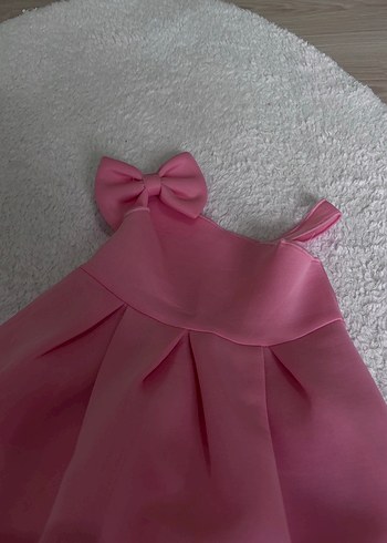 Pembe Fiyonk Detaylı Kız Çocuk Elbise - Görsel 3