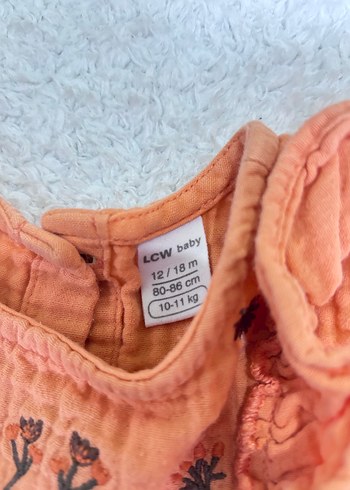 Nakışlı Fırfırlı Turuncu Bebek Tulum - Görsel 2