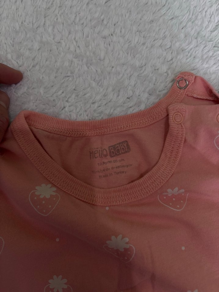 Düğmeli Pembe Bebek Kız Tulum - Görsel 2