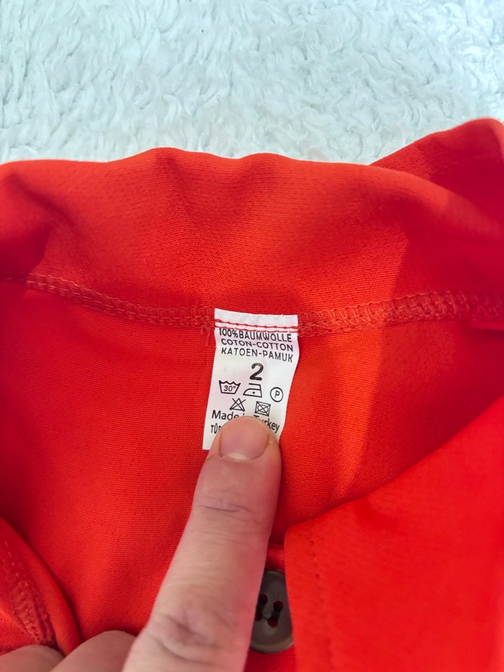 Kırmızı Kısa Kollu Düğmeli Kız Elbisesi - Görsel 3