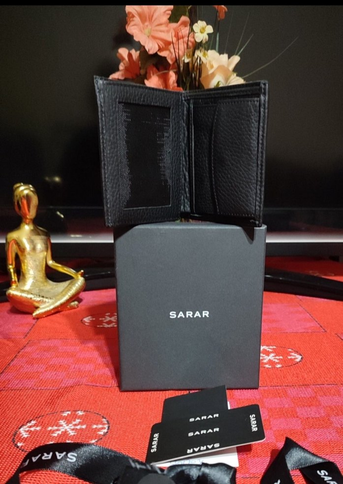 Sarar Siyah Baskılı Deri Erkek Cüzdanı - Görsel 2