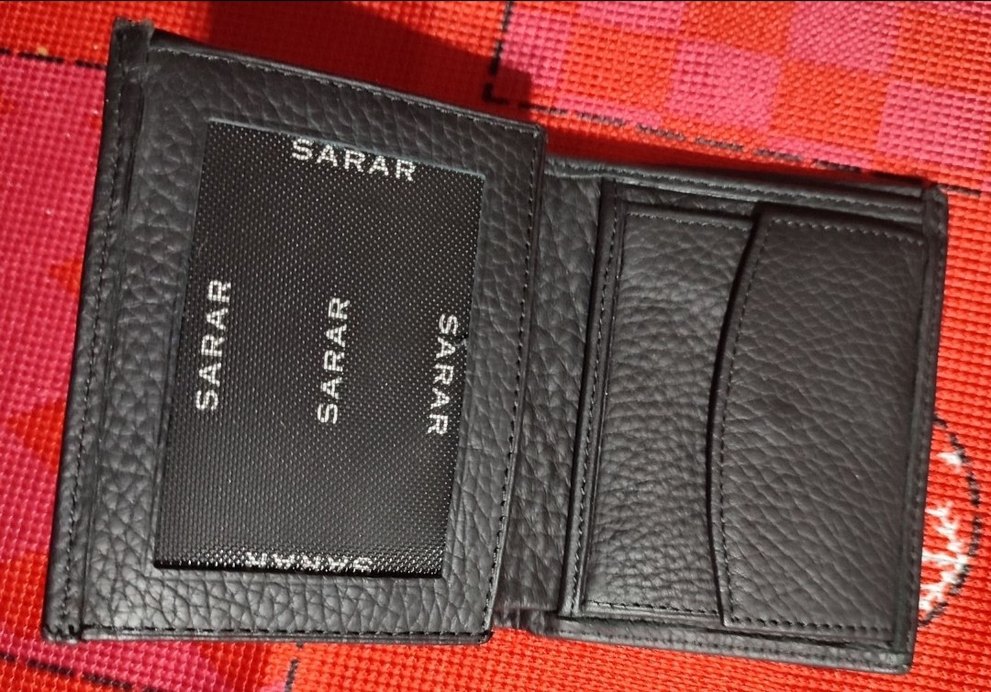 Sarar Siyah Baskılı Deri Erkek Cüzdanı - Görsel 5