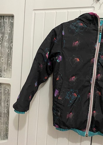 Kapşonlu Fermuarlı Kız Çocuk Mont - Görsel 3