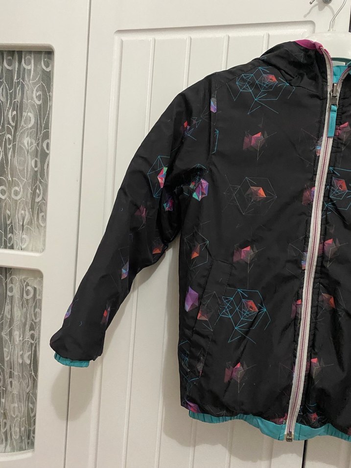 Kapşonlu Fermuarlı Kız Çocuk Mont - Görsel 3