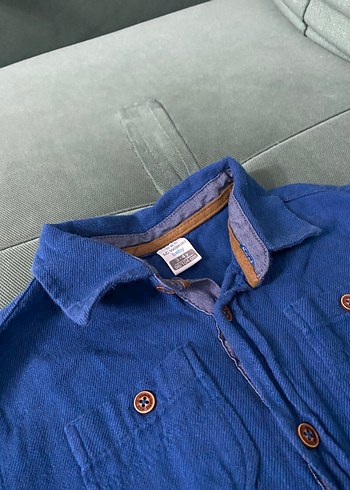 Erkek Çocuk Mavi Keten Gömlek - Görsel 4