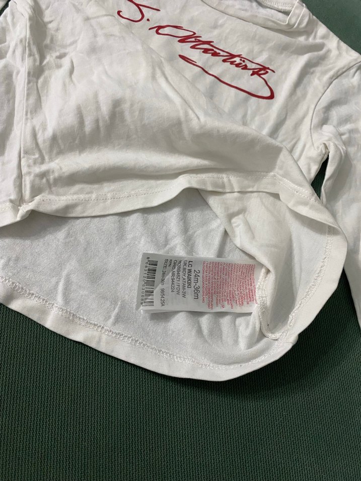 Kız Çocuk Beyaz Uzun Kollu Baskılı Tişört - Görsel 2