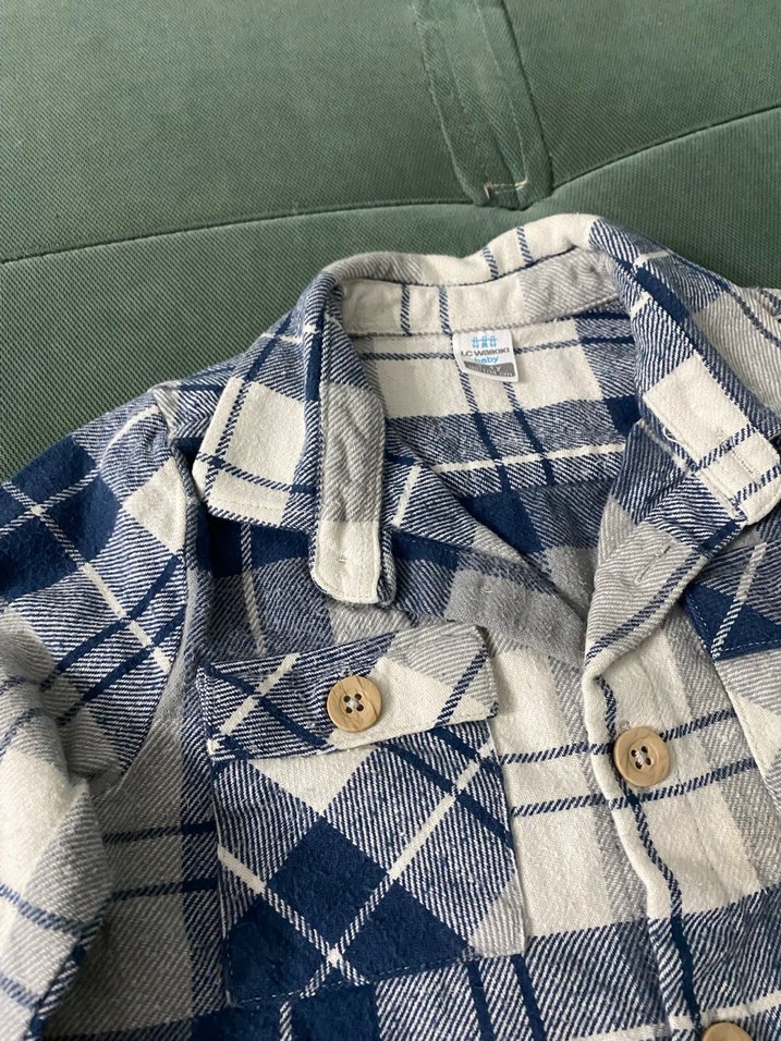 Düğmeli Erkek Çocuk Ekose Gömlek - Görsel 2