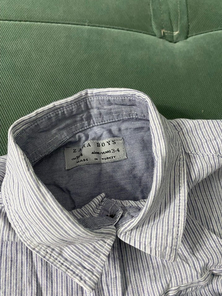 Erkek Çocuk Gri Çizgili Uzun Kollu Gömlek - Görsel 5