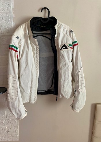 Renkli Parlak Biker Motosiklet Kaskı ve Motorcu Beyaz Şık Mont - Görsel 2