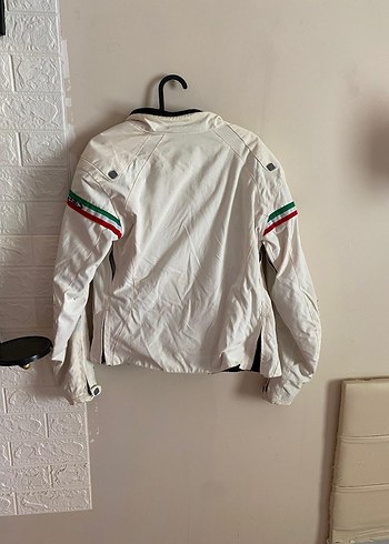 Renkli Parlak Biker Motosiklet Kaskı ve Motorcu Beyaz Şık Mont - Görsel 4