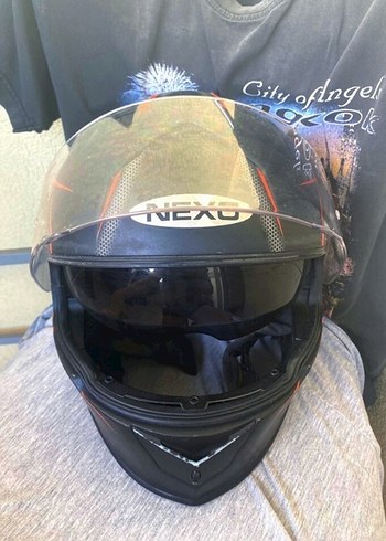 NEXO Siyah Kayışlı Biker Kask ve Motorcu Montu - Görsel 7
