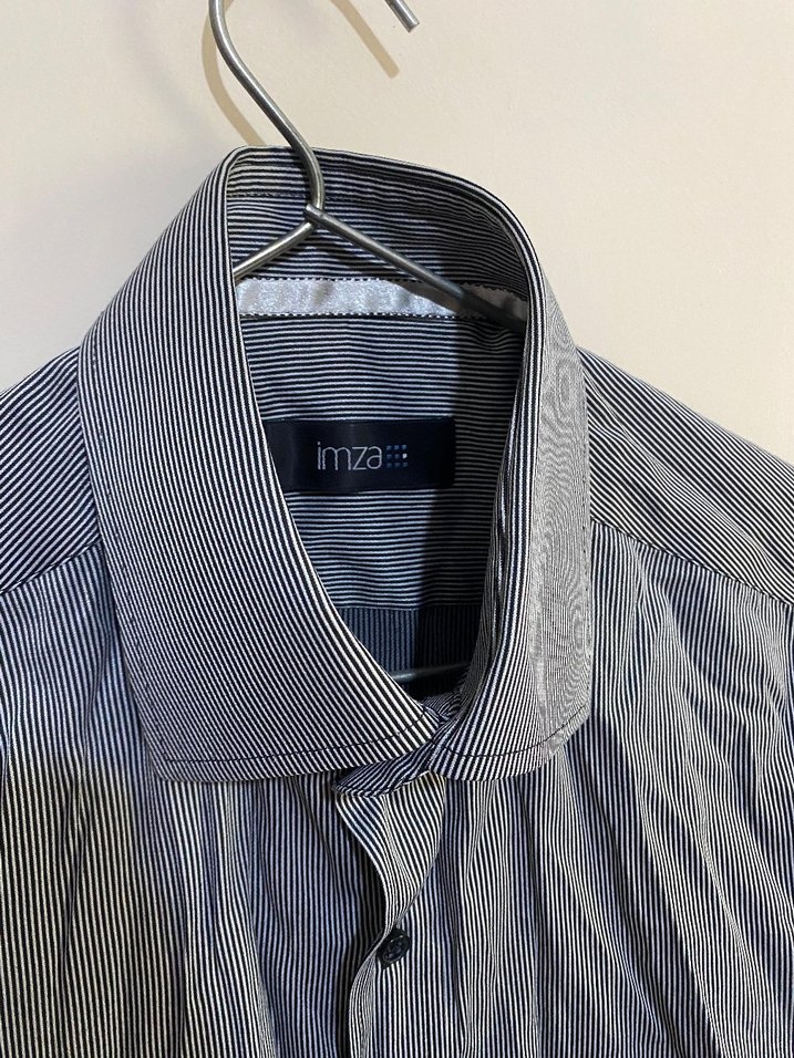 Gri Düğmeli Uzun Kollu Erkek Gömlek - Görsel 2