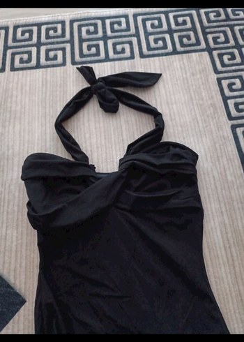 Siyah Askılı Kemerli Kadın Mayo - Görsel 3