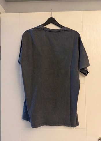 Kadın Gri Baskılı Oversize Tişört - Görsel 2