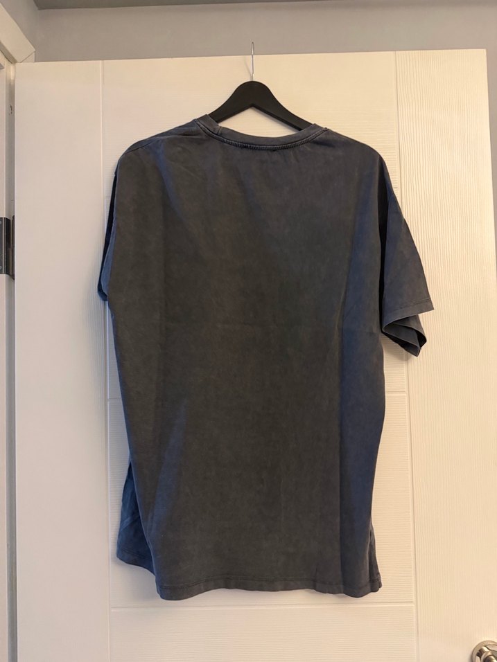 Kadın Gri Baskılı Oversize Tişört - Görsel 2