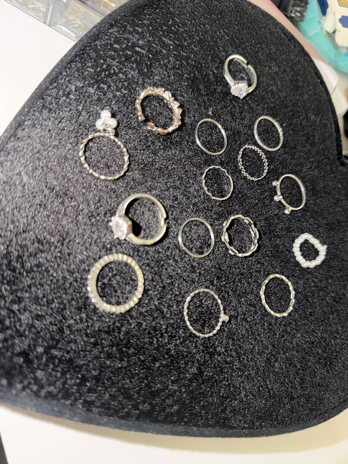 Beyaz İşlemeli Boncuklu Kadın Yüzüğü - Görsel 2