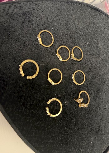 Altın Renkli Parlak Yılan Desenli Kadın Yüzük Seti - Görsel 2