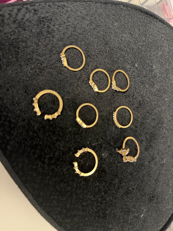 Altın Renkli Parlak Yılan Desenli Kadın Yüzük Seti - Görsel 2