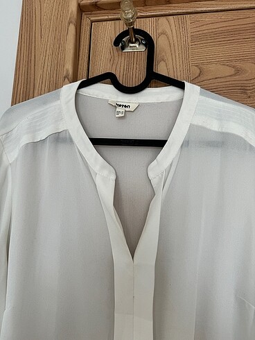 44 Beden beyaz Renk Koton şifon gömlek-bluz
