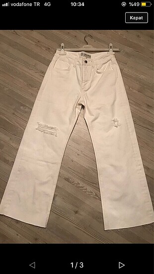 Hiç kullanılmamış beyaz pantolon