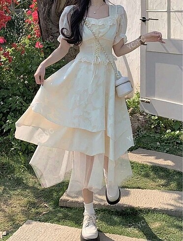 diğer Beden Shein Puff Sleeve Dress