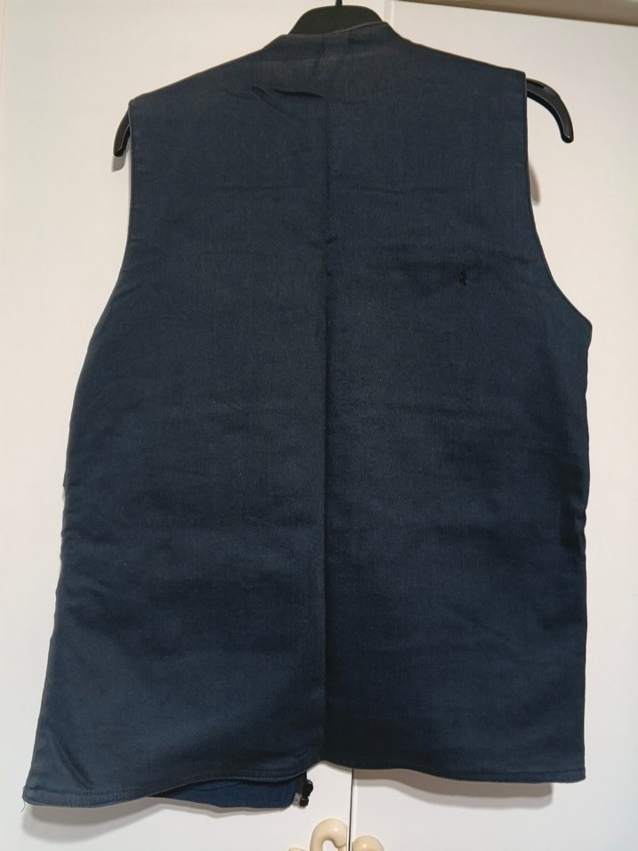 Lacivert Kot Kumaştan Fermuarlı Erkek Yelek - Görsel 3