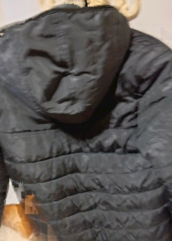 Siyah Erkek Çocuk Kapüşonlu Street Wear Mont - Görsel 3