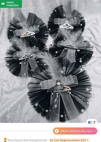 Siyah Nakışlı Püsküllü Gotik Broş Seti