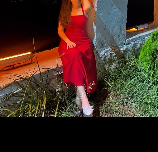 s Beden kırmızı Renk KIRMIZI ABİYE ELBİSE (nişan/balo/mezuniyet/gece/şık elbise)