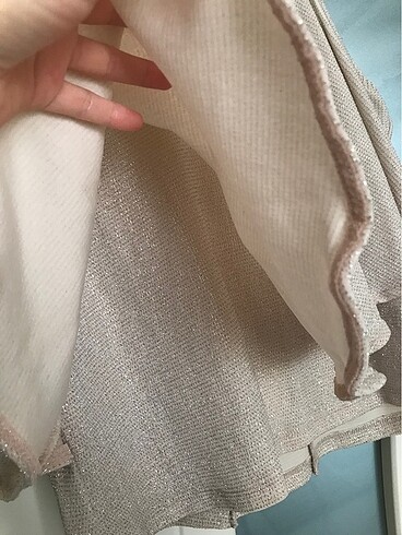 Pudra pembe Simli abiye/ şık üst - Görsel 5