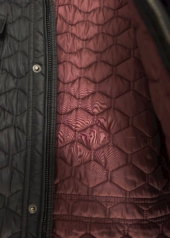 Düğmeli Siyah Deri Erkek Mont - Görsel 4