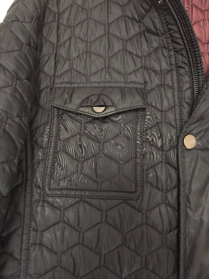 Düğmeli Siyah Deri Erkek Mont - Görsel 3