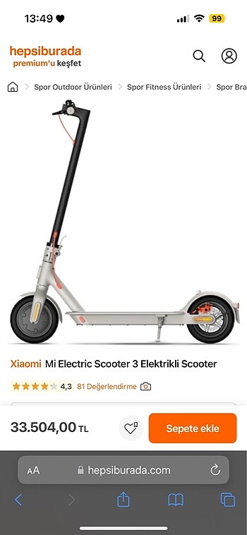 Xiaomi tr garantili 3 lite scooter elektrikli