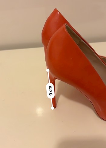 Zara Kadın Turuncu Deri Stiletto Topuklu Ayakkabı