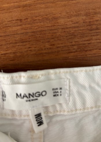 Mango Beyaz Mango Mini Kadın Kot Şort